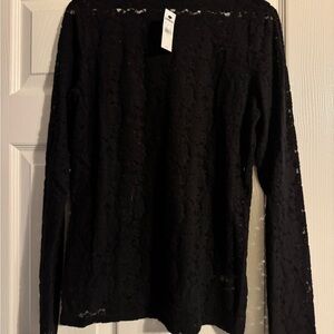 Express Black Lace Women's Blouse